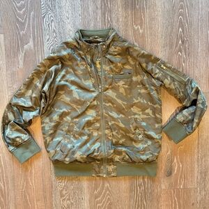 Members Only Green Camouflage Bomber Jacket